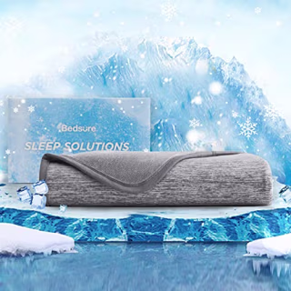 Bedsure Cooling Blanket for Hot Sleepers - Summer Blanket Throw XL, Lightweight Thin Blanket, Light and Breathable Bamboo Blanket, Double-Sided Cold Blankets for Night Sweats, 50x70 Inches, Dark Grey