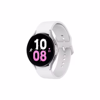SAMSUNG Galaxy Watch 5 44mm Bluetooth Smartwatch w/ Body, Health, Fitness and Sleep Tracker, Improved Battery, Sapphire Crystal Glass, Enhanced GPS Tracking, US Version, Silver Bezel w/ White Band