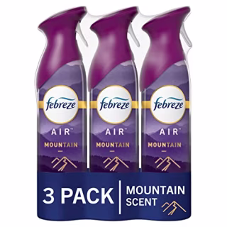 Febreze Air Fresheners, Room Spray Air Freshener, Bathroom Spray, Mountain Scent Air Effects, 8.8 oz. Can, Pack of 3