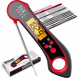 Biison Digital Meat Thermometer for Cooking, Biison Wireless Instant Read Meat Thermometer Waterproof, Backlight, Ultra-Fast Accurate & 180?Foldaway Probe Kitchen Thermometer, Idea for Turkey/Grilling