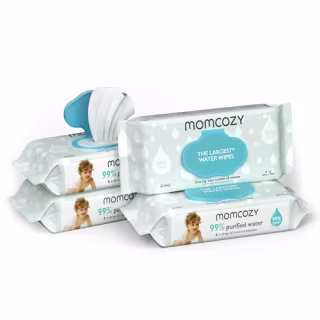 Baby Wipes, Momcozy Water Wipes-Extra Large Size Design, 99% Water Based Wipes &amp; a Drop of Coconut Extract, Cleansing &amp; Moisturizing Baby Wipes for Sensitive Skin, Unscented, 240 Count (4 packs)
