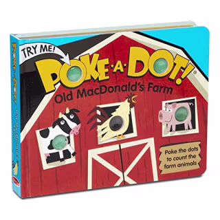 Melissa &amp; Doug Children's Book - Poke-a-Dot: Old MacDonald's Farm (Board Book with Buttons to Pop) - Farmyard Pop It / Push Pop Book For Toddlers And Kids Ages 3+