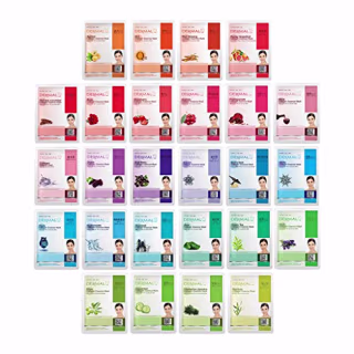 DERMAL 26 Combo Pack Collagen Essence Korean Face Mask (Red & Green) - Hydrating and Soothing Facial Mask with Panthenol - Hypoallergenic Self Care Sheet Mask for All Skin Types - Natural Home Spa Treatment Masks