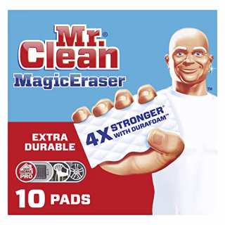 Mr. Clean Magic Eraser, Extra Durable Pro Version, Shoe, Bathroom, and Shower Cleaner, Cleaning Pads with Durafoam, 10 Count