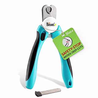 BOSHEL Dog Nail Clippers - Dog Nail Trimmers for Large Dog with Quick Sensor - Pet Nail Clippers for Dogs - Heavy Duty Pet Nail Trimmer with Safety Guard & Dog Nail File Safe at Home Grooming