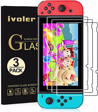 ivoler 3-Pack Tempered Glass Screen Protector for Nintendo Switch