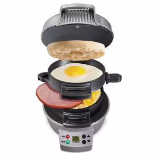 Hamilton Beach Breakfast Sandwich Maker with Timer - Dark Gray 25478