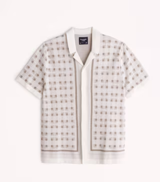 Border Stripe Button-Through Sweater Polo