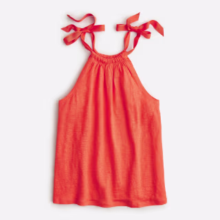 Bow-tie linen tank top