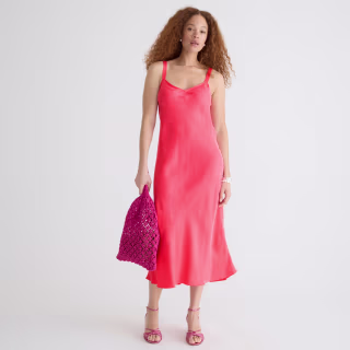 Gwyneth V-neck slip dress in cupro blend