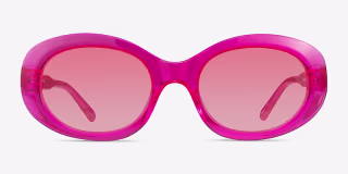 Dolly Oval Crystal Fuchsia Pink Sunglasses