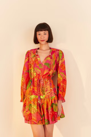 orange ombre forest mini dress
