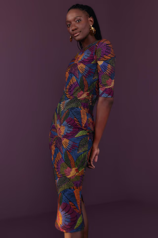 dotted macaws lenzing(TM) ecovero(TM) viscose dress