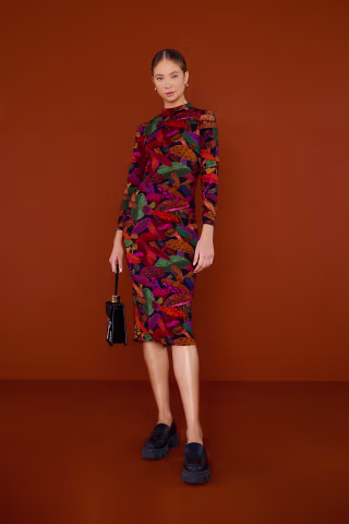 leopard mushroom lenzing(TM) ecovero(TM) viscose dress