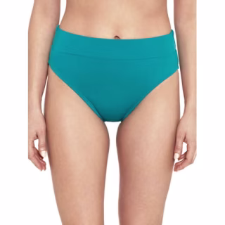 Time and Tru Women's Solid Knot Back High Rise Bikini Swim Bottoms