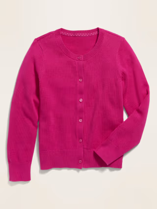 School Uniform Button-Front Cardigan for Girls