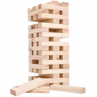 Toy Time Outdoor Giant Wooden Blocks Tower Stacking Game Set