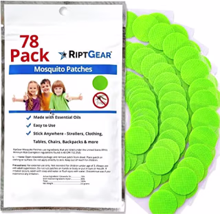 RiptGear Mosquito Patches - 78 Pack of Bug Stickers for Kids and Adults, Natural Citronella Patch Sticks to Any Surface - DEET Free Mosquito Stickers