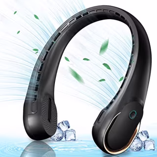KIDEE Neck Fan, Portable Bladeless Neck Fans, Upgrade 360? Airflow, Super Quiet, 3 Speeds, 4000mAh Personal Wearable Neck Fan, Upgraded Cooling Air Volume USB Rechargeable Hands Free Fan