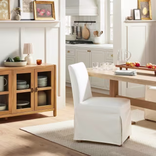 Canvas Slipcover Armless Dining Chair