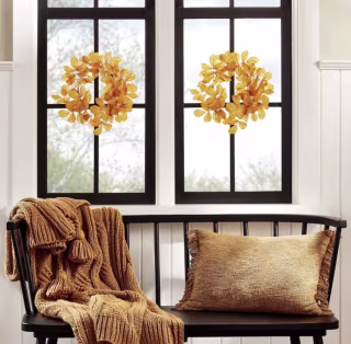 Faux Golden Ash Leaf Wreath