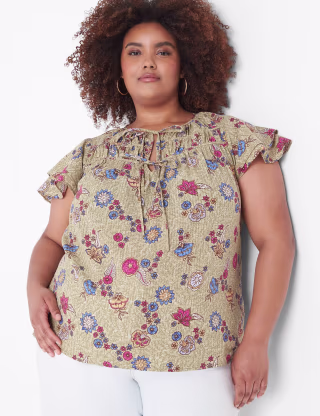Short-Sleeve Double-Tie Top