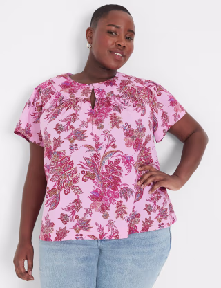 Short-Sleeve Hook & Eye Top