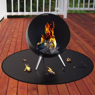 30" Under grill mat for Outdoor Grill Deck Protector,Round Mat for Under fire pit,Double-Sided Fireproof BBQ grill mat, Oil-Proof & Waterproof, 2-Layer Thickened