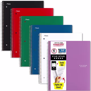 Spiral Notebook, 6-Pack
