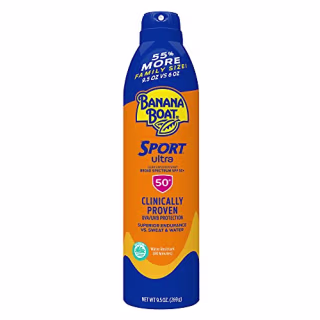 Banana Boat Sport Ultra SPF 50 Sunscreen Spray, 9.5oz | Banana Boat Sunscreen Spray SPF 50, Oxybenzone Free Sunscreen, Spray On Sunscreen, Family Size Sunscreen SPF 50, 9.5oz