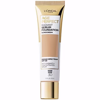 L'Or?al Paris Cosmetics Age Perfect Radiant Serum Foundation with SPF 50, Beige Rose, 1 fl. oz.