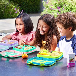 Bentgo(R) Kids 5-Compartment Lunch Box - Glitter Design for School, Ideal for Ages 3-7, Leak-Proof, Drop-Proof, Dishwasher Safe, & Made with BPA-Free Materials (Glitter Edition - Petal Pink)