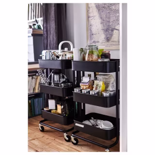 R?SKOG Utility cart - black 13 3/4x17 3/4x30 3/4 "