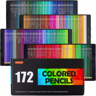 172 Colored Pencils, Shuttle Art Soft Core Color Pencil Set for Adult Coloring Books Artist Drawing Sketching Crafting