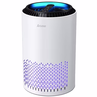 AROEVE Air Purifiers for Home, HEPA Air Purifiers Air Cleaner For Smoke Pollen Dander Hair Smell Portable Air Purifier with Sleep Mode Speed Control For Bedroom Office Living Room, MK01- White