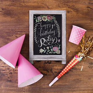 Rustic Whitewash Tabletop Chalkboard Sign / Hanging Magnetic Wall Chalkboard / Small Countertop Chalkboard Easel / Kitchen Countertop Memo Board / 9.5" x 14" . Weddings, Birthdays, Baby Announcements