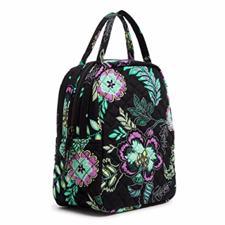 Vera Bradley Women's Cotton Lunch Bunch Lunch Bag, Island Garden - Recycled Cotton, One Size