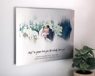Unique Platinum Sound Wave Art Keepsake