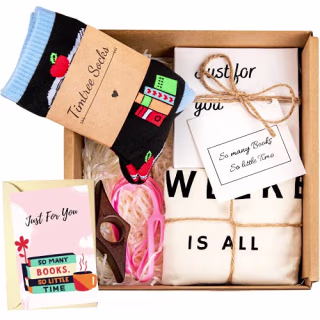 Book Lovers Gifts Box - The Perfect Gifts for Book Lovers -Contains 5 Curated Reading Gifts in a Beautifully Packed Box - Includes a Tote Bag Comfy Socks Book Mark and More - Ideal Gifts for Readers