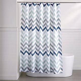 Amazon Basics Fabric Shower Curtain with Grommets and Hooks