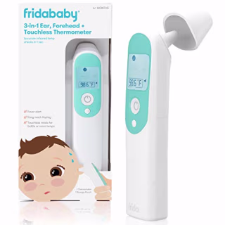 3-in-1 Ear, Forehead + Touchless Infrared Thermometer for Babies, Toddlers, Adults, and Bottle Temperatures by Frida Baby