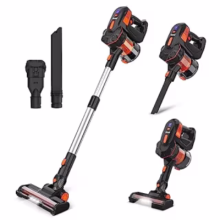 INSE Cordless Vacuum Cleaner, 6-in-1 Lightweight Stick Vacuum Up to 45mins Runtime, Versatile Rechargeable Cordless Vacuum with 2200mAh Battery, Quiet Vacuum Cleaner