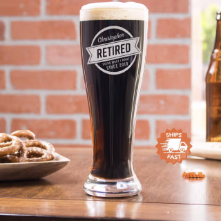Custom Engraved Retirement Beer Glass