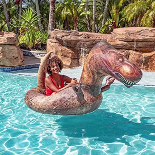 PoolCandy Motorized Pool Float - T-Rex Tube Runner Pool Tube