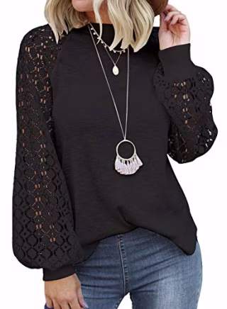Miholl Women's Lace Casual Blouse