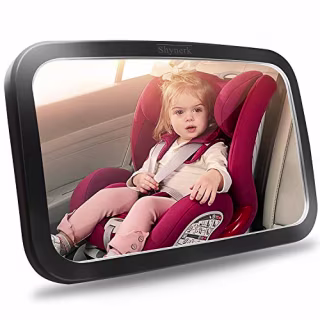 Shynerk Baby Car Mirror, Safety Car Seat Mirror for Rear Facing Infant with Wide Crystal Clear View, Shatterproof, Fully Assembled, Crash Tested and Certified