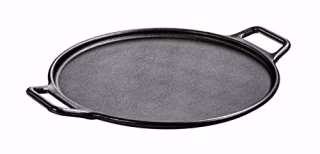Lodge Pre-Seasoned Cast Iron Baking Pan With Loop Handles, 14", Black