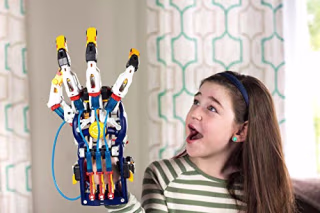 FOR BACON - Thames & Kosmos Mega Cyborg Hand STEM Experiment Kit | Build Your Own GIANT Hydraulic Amazing Gripping Capabilities Adjustable for Different Sizes Learn Pneumatic Systems