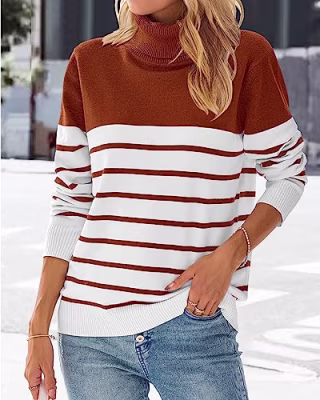 Kirundo Women's Turtleneck Knitted Sweater