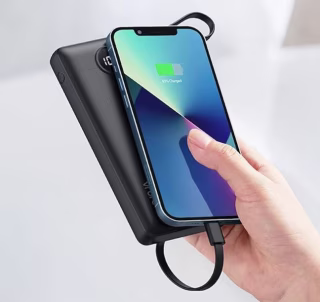 Portable Charger with Built-In Cable 